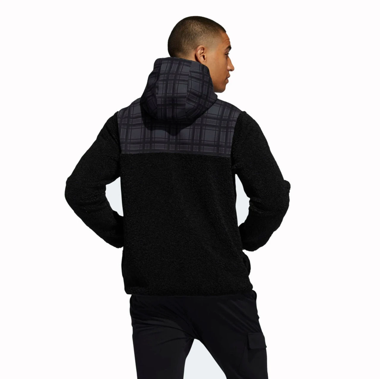 ADIDAS AdiCross Sherpa Plaid 1/4 Zip Sweater - Image 2