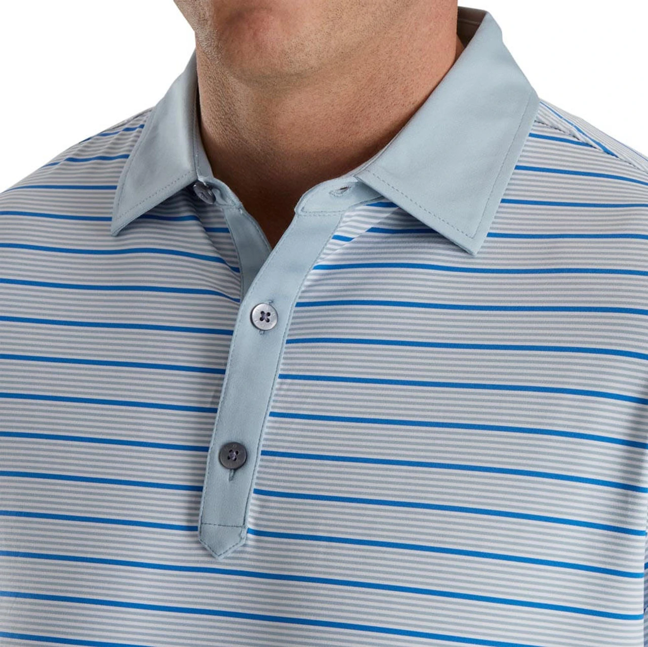 FootJoy Accented Stripe Lisle Self Collar Polo - Image 3