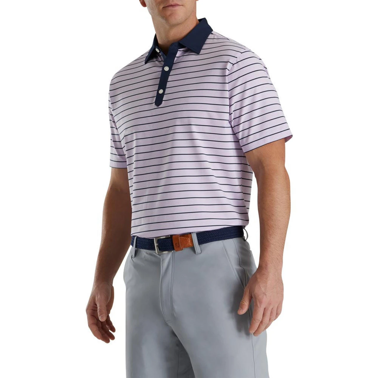 FootJoy Accented Stripe Lisle Self Collar Polo - Image 5