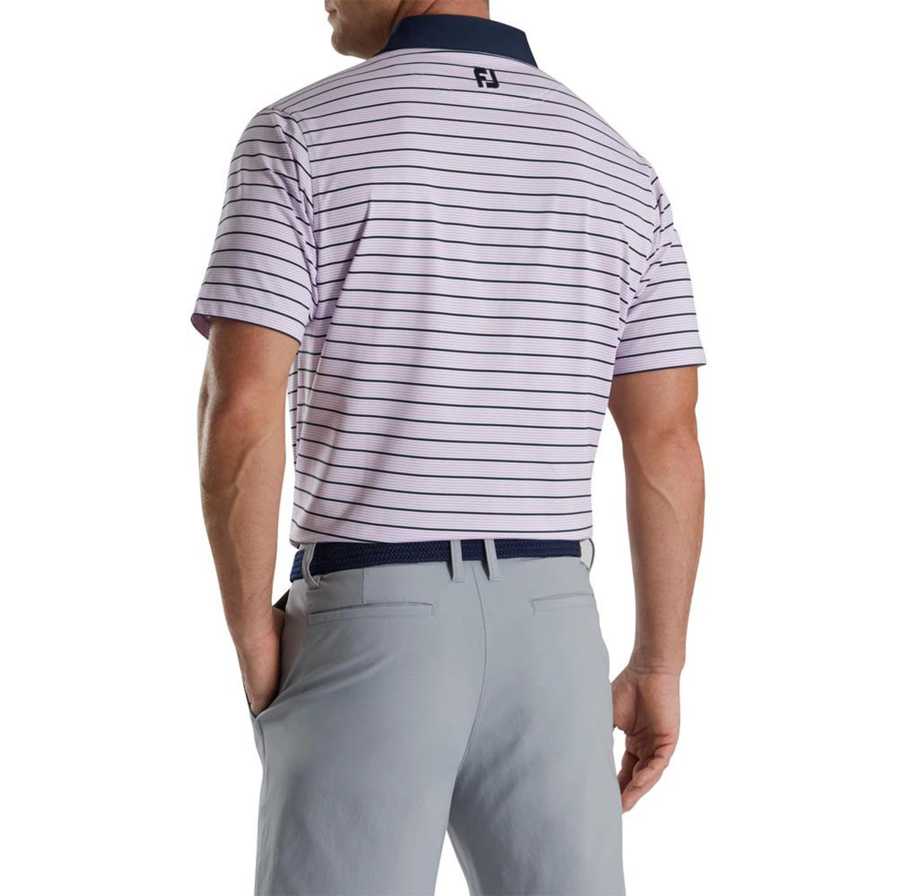 FootJoy Accented Stripe Lisle Self Collar Polo - Image 6