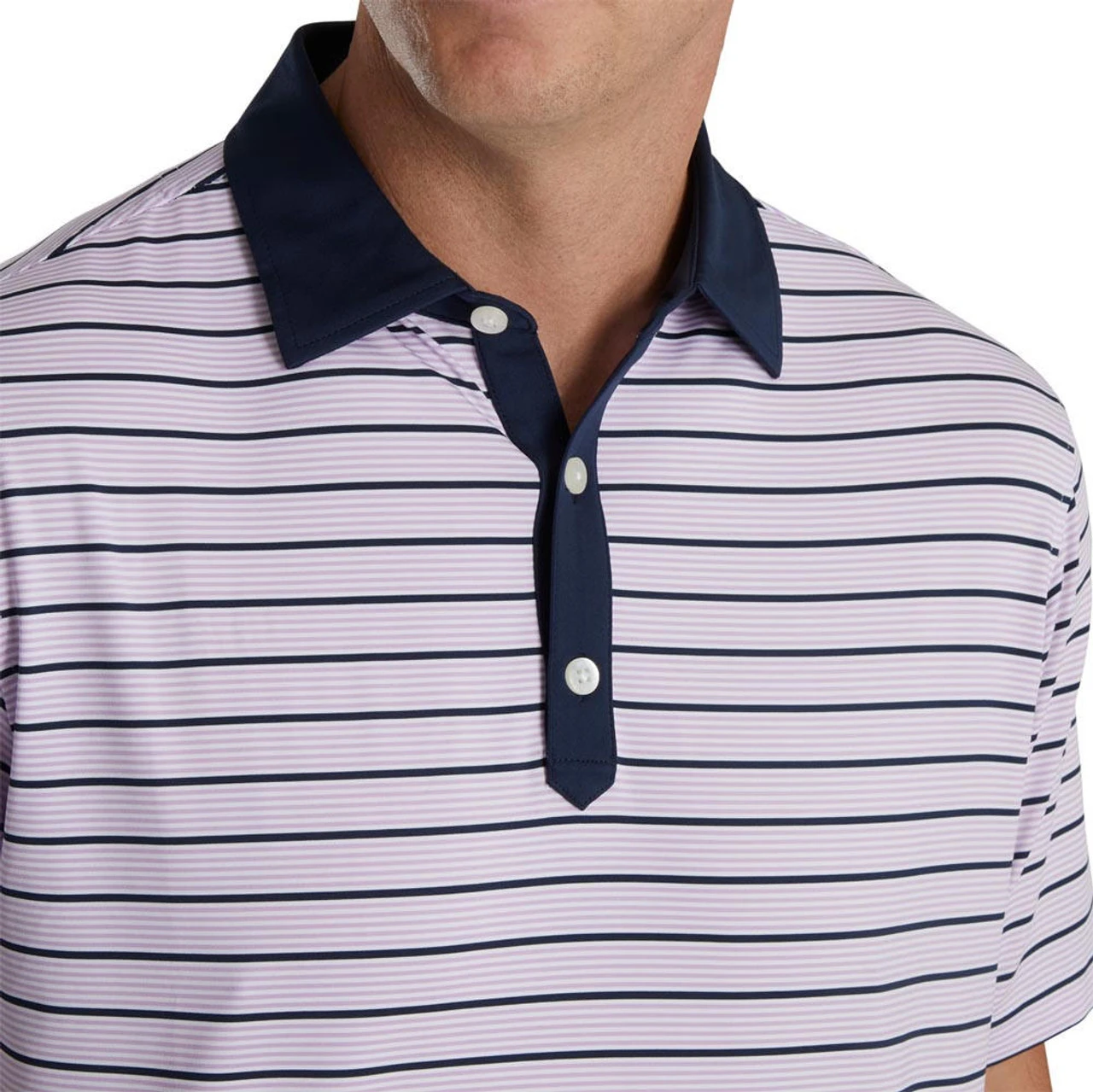 FootJoy Accented Stripe Lisle Self Collar Polo - Image 7