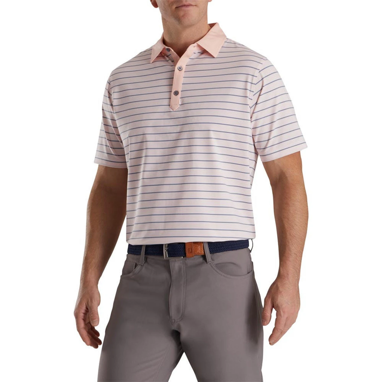 FootJoy Accented Stripe Lisle Self Collar Polo - Image 9