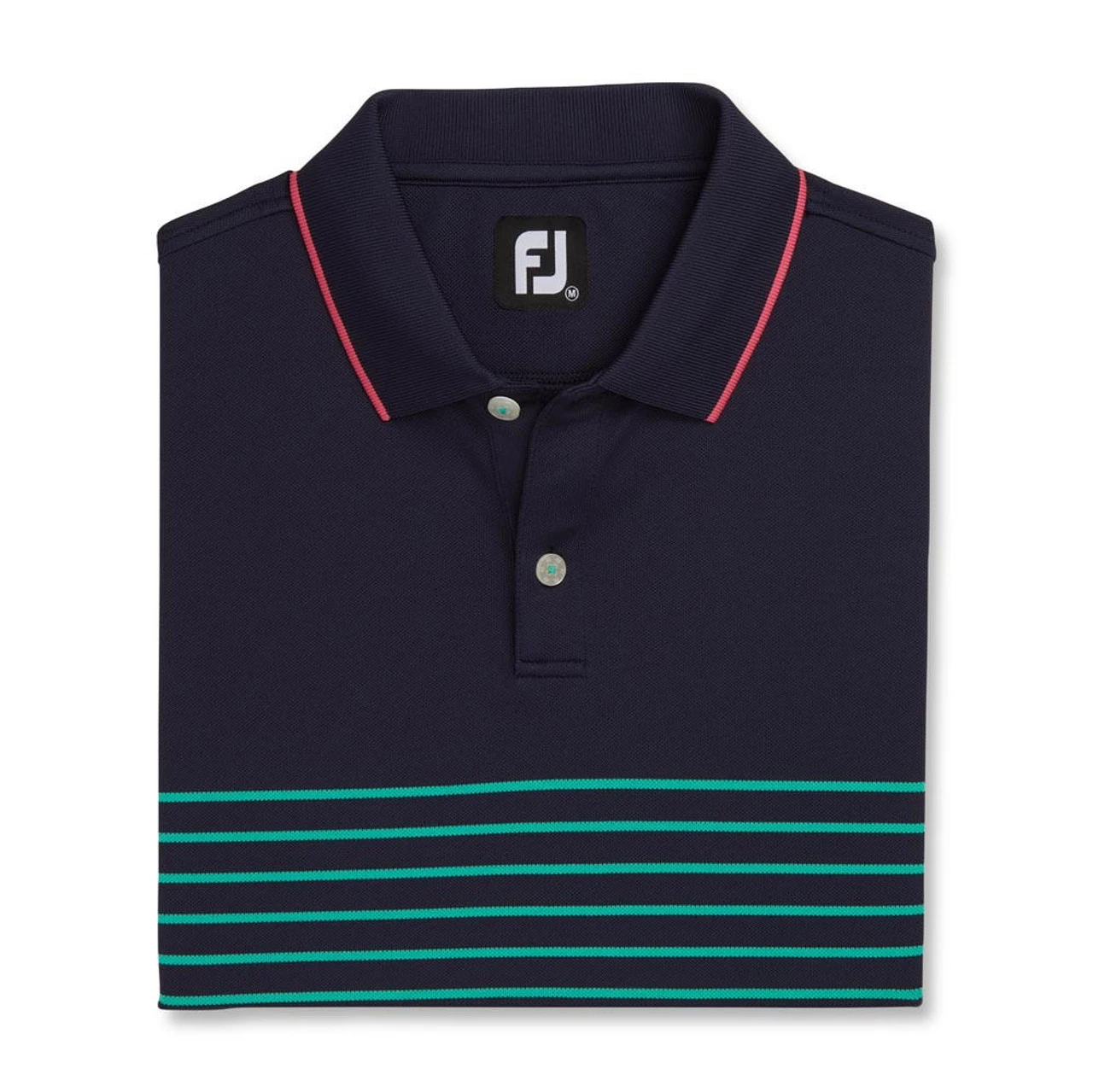 FootJoy Breton Stripe Stretch Pique Knit Collar Polo - Image 4