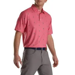 FootJoy Cactus Print Lisle Self Collar Polo