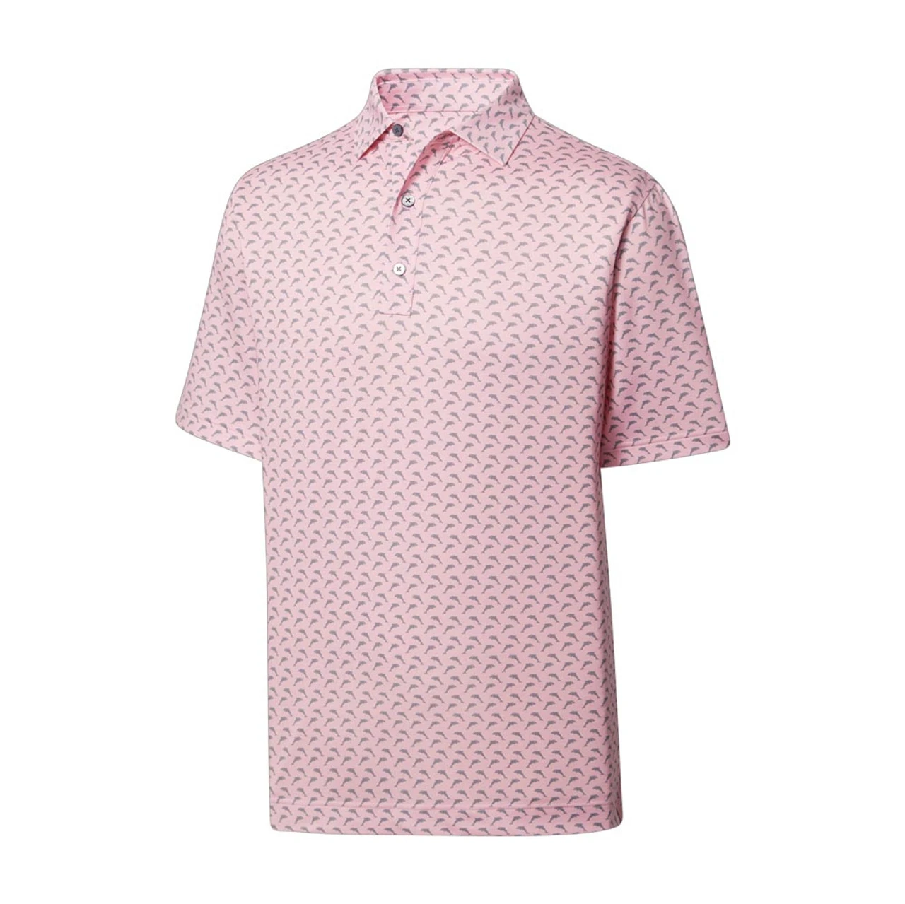 FootJoy Lisle Leaping Dolphins Print Self Collar Polo - Image 4