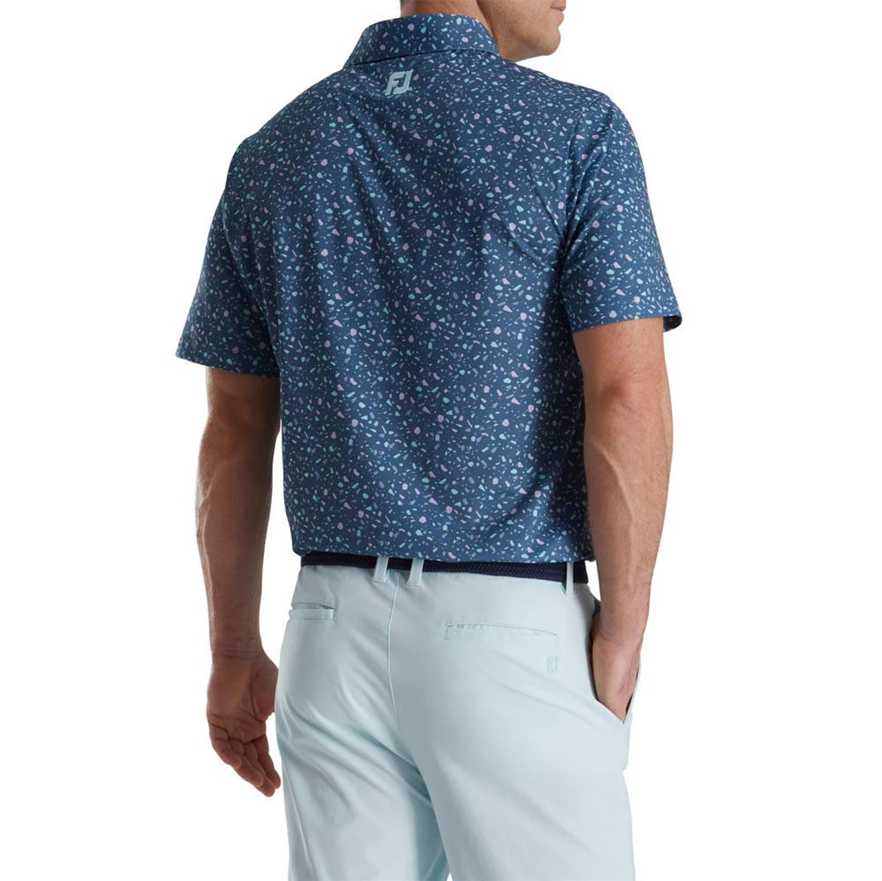 FootJoy Terrazzo Print Lisle Self Collar Polo - Image 2