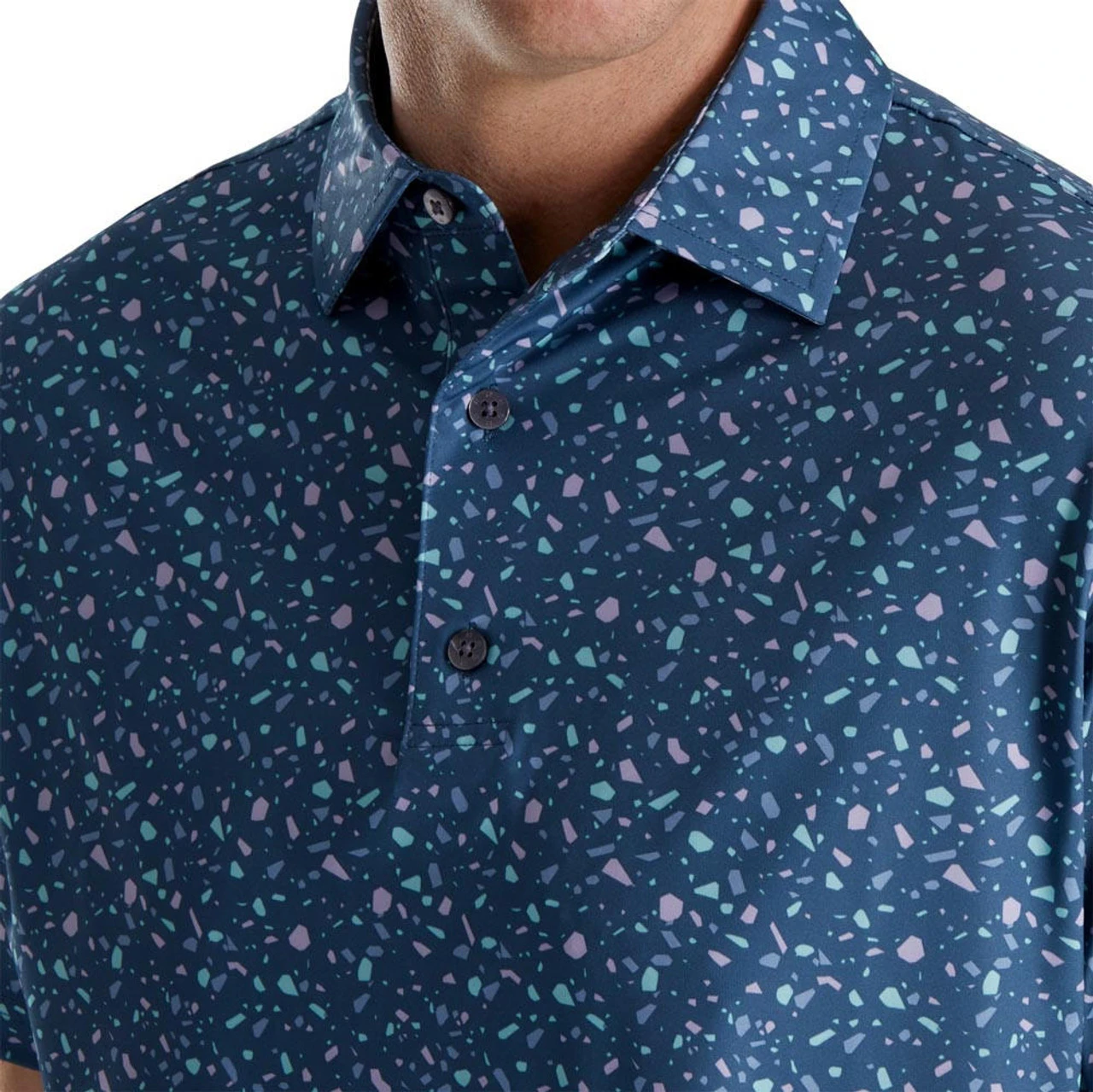 FootJoy Terrazzo Print Lisle Self Collar Polo - Image 3