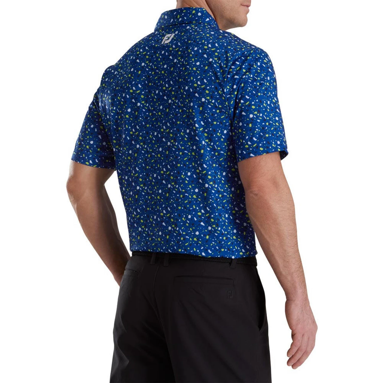 FootJoy Terrazzo Print Lisle Self Collar Polo - Image 6