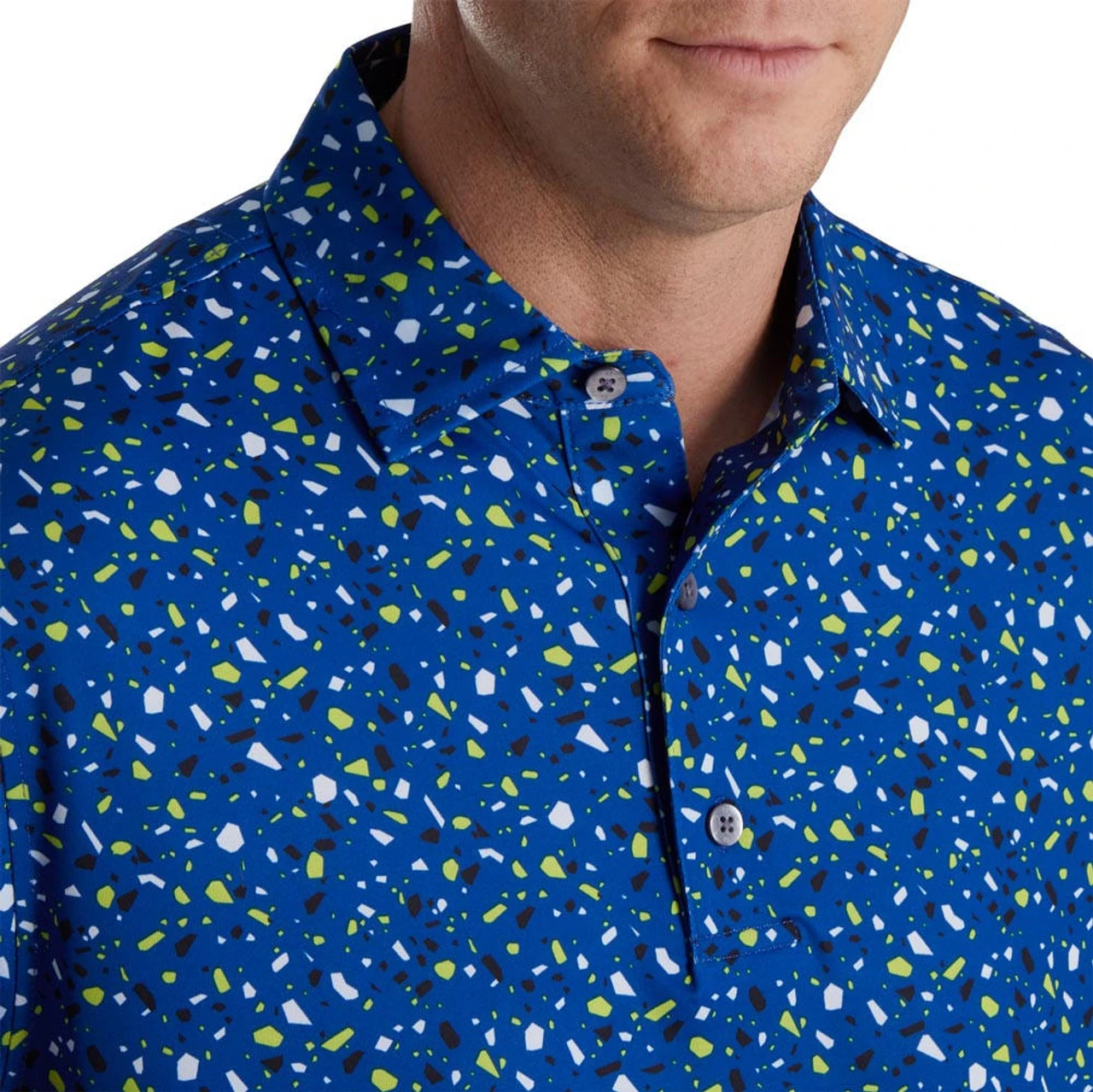 FootJoy Terrazzo Print Lisle Self Collar Polo - Image 7