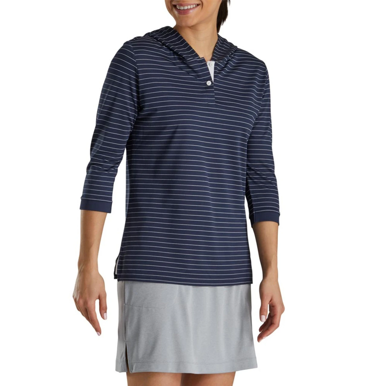 FootJoy Women's 3/4 Sleeve Pinstripe Hoodie - Image 2