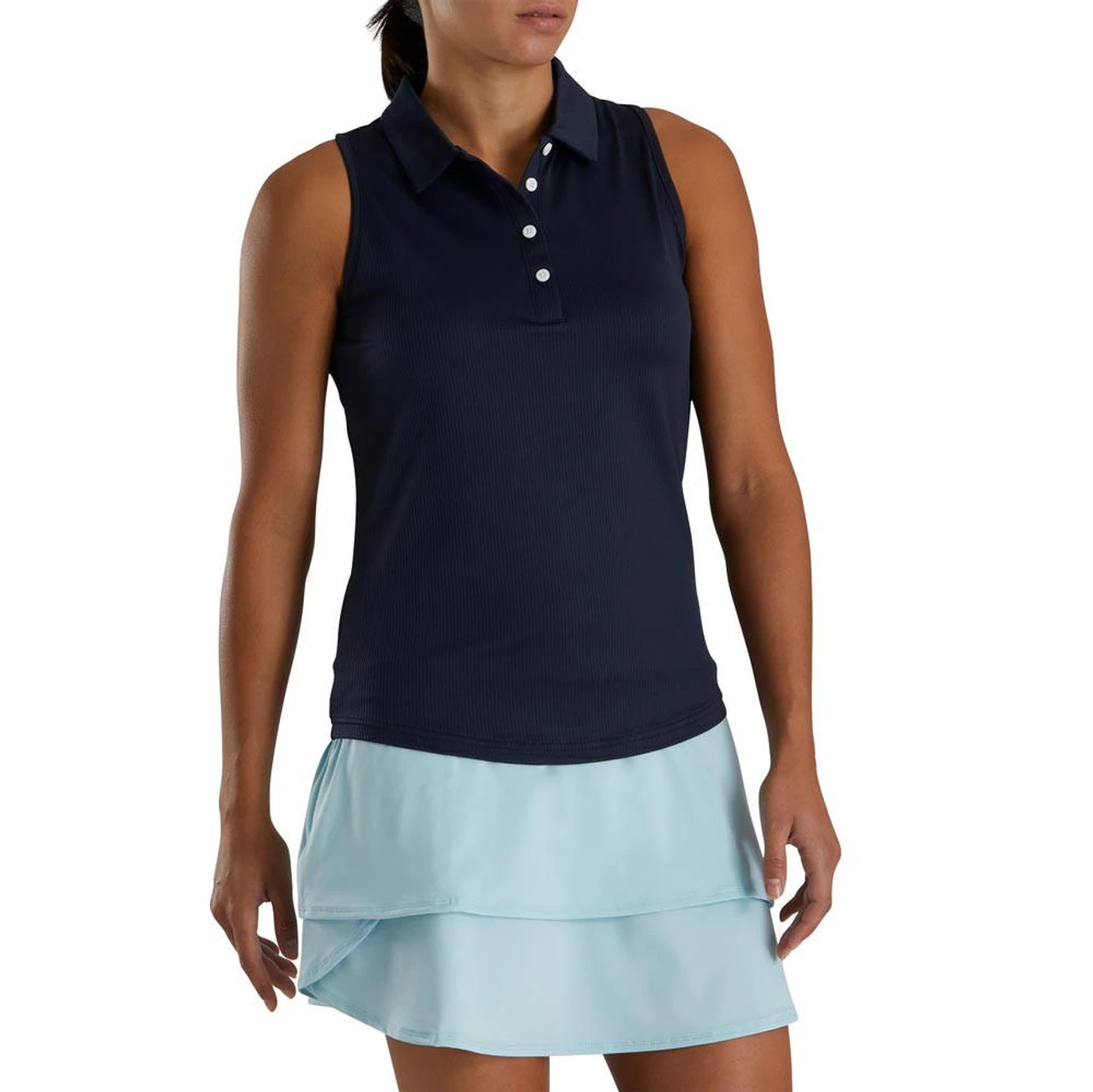 FootJoy Women's Ribbed Sleeveless Polo - Image 3