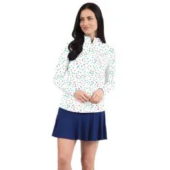 IBKUL Evelyn Print Long Sleeve Mock Neck