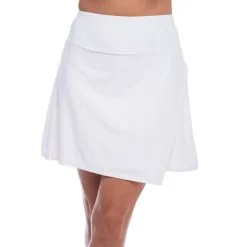 IBKUL Solid Faux Wrap Skort