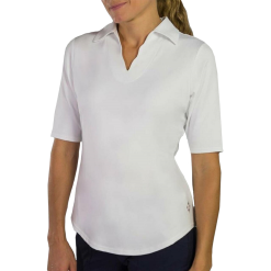 Jofit Scallop 1/2 Sleeve Polo - White