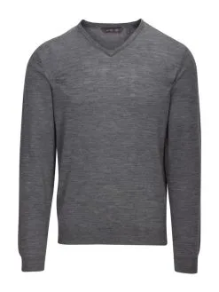 Matte Grey Ridge Long Sleeve V-Neck