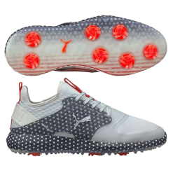 Puma Men's Limited Edition PWRADAPT Caged USA Golf Shoes - High Rise/Navy Blazer/High Risk Red