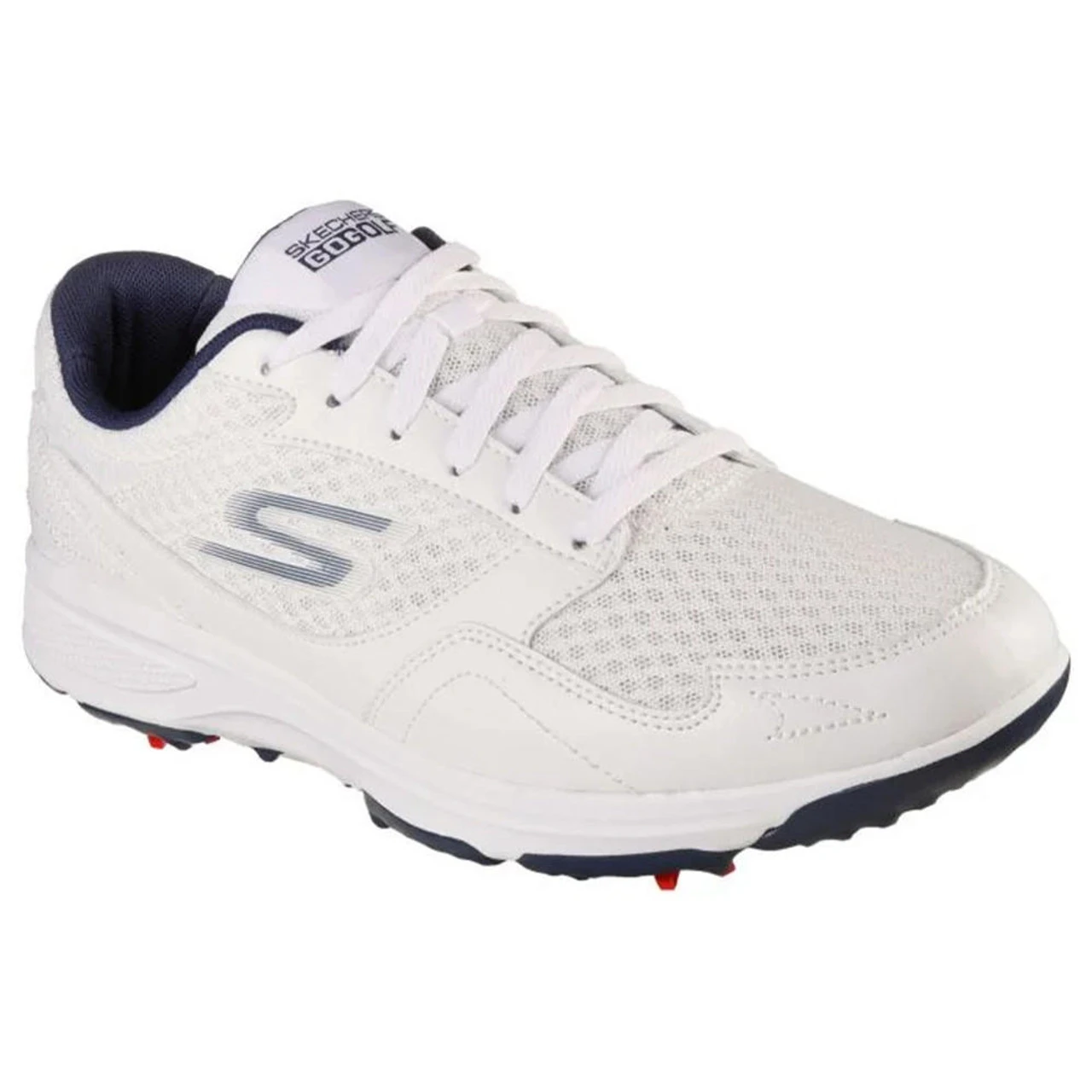Skechers Men's Go Golf Torque - Sport Golf Shoes - Relaxed Fit - White/Navy - Image 8