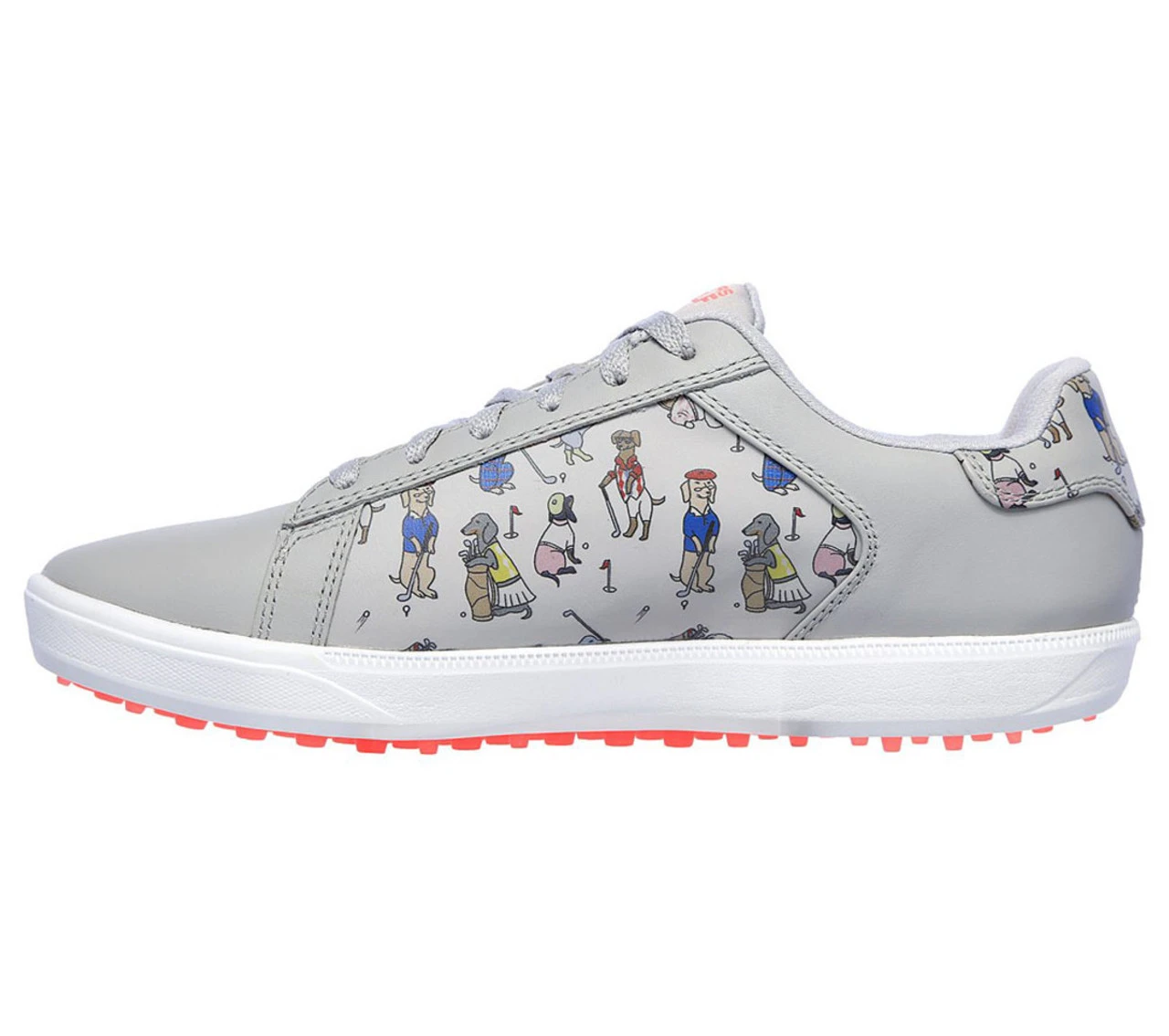 Skechers Women's Go Golf Drive - Dogs At Play Golf Shoes - Gray/Pink - Image 2